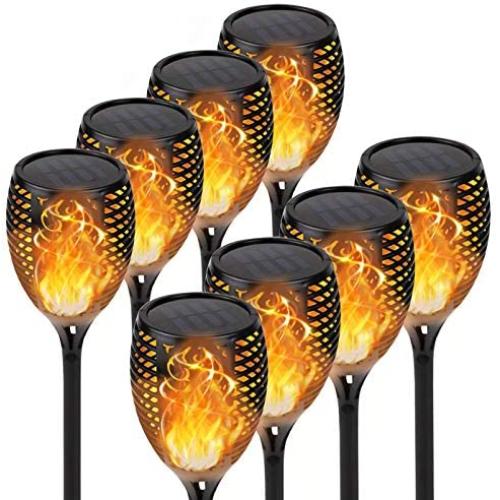 【Upgraded 8Pack Torches】Solar Lights Outdoor, 33LED Solar Torch Lights with Dancing Flickering Flames, Waterproof Landscape Decoration Flame Lights for Garden Pathway Yard-Auto On/Off Dusk to Dawn