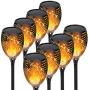 【Upgraded 8Pack Torches】Solar Lights Outdoor, 33LED Solar Torch Lights with Dancing Flickering Flames, Waterproof Landscape Decoration Flame Lights for Garden Pathway Yard-Auto On/Off Dusk to Dawn