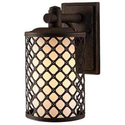 GZBtech Indoor & Outdoor Wall Lantern, One-Light Exterior Wall Mount Light Fixture, Rustic Bronze Cast Aluminum Finish Wall Sconce with Frosted Glass Shade