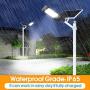 300W LED Solar Street Lights Outdoor, 484 LEDs Dusk to Dawn Security Flood Light with Remote Control & Pole, Wireless, Waterproof, Perfect for Yard, Parking lot, Street, Garden and Garage