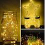 4 PACK LED Light String Battery Powered,50 LEDs on 16.5ft Copper Wire with 8 Modes Remote Control and Timer, Outdoor Christmas Fairy Lights for Bedroom Wedding Party Decor(Warm White)