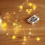 Sanniu Led Fairy Lights, Mini 3AAA Battery Powered Copper Wire Starry Fairy Lights, Battery Operated Lights for Bedroom, Christmas, Parties, Wedding, Centerpiece, Decoration (5m/16ft Warm White)