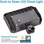 60W LED Flood Light with Knuckle, SZGMJIA Outdoor Security Fixture Dusk-to-Dawn Photocell 5000K 7,800lm(300W Equivalent) IP65 Waterproof with Base for Wall Mount for Entrance Garden Yards