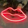 Lip Shaped LED Signs Neon Lights for Wall Decor,USB or Battery Operated Neon Light Sign, Led Signs for Bedroom, Decorative Light Up Sign for Christmas,Home Party, Kids,Girls Living Room (Gules/Red)
