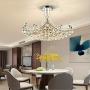 Sweety House New Snowflake Customized 9-lamp Chandelier, Simple postmodern Crystal lamp, Creative net red Dining Room Lighting Chandelier (Gold)