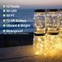 TDELTA 12 Pack 10 FT 30 LED Powered Fairy String Lights - LED String Lights - Firefly Lights - Silver Wire - Battery Operated- for Christmas, Bedroom, Patio, Garden, Parties, Wedding - Warm White