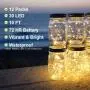 TDELTA 12 Pack 10 FT 30 LED Powered Fairy String Lights - LED String Lights - Firefly Lights - Silver Wire - Battery Operated- for Christmas, Bedroom, Patio, Garden, Parties, Wedding - Warm White