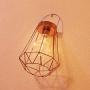 Iron Geometric Lantern Lamp, Warm White LED Table Lamp, Cordless Portable Desk Lamp, Tabletop Hanging Home Decoration, Outdoor Garden Lights for Bedroom Living Room Wedding Party - Gold