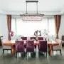 Wellmet Dining Room Crystal Chandelier,30 inch Antique Bronze Rectangle Crystal Ceiling Light,4 Lights Farmhouse Kitchen Island Lighting,Adjustable Hanging Light Fixtures