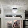 Wellmet 20 inch Crystal Chandelier, 3-Tier Contemporary Modern Bathroom Chandeliers, 7-Light Adjustable Hanging Pendant Ceiling Light for Bedroom, Entryway, Dining Room, Girls Room, Foyer