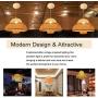 Bamboo Lantern Pendant Lamp, Retro Japanese Style E27 Chandelier Hanging Light Ceiling Lighting Fixture for Living Room Bedroom Restaurant Cafe Teahouse Bar Dining Room Club