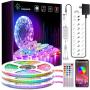 50ft LED Strip Lights, Keepsmile Ultra-Long RGB Led Lights Strip Music Sync Color Changing Strip Lights APP Control and 44 Keys Remote, LED Lights for Bedroom Party Home Decoration