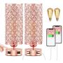 Touch USB Crystal Rose Gold Lamp Set of 2, 3-Way Touch Crystal Lamps with Dual USB Ports, Dimmable Nightstand Desk Light, Pink Bedside Table Lamp for Bedroom(Bulb Included&Set of 2)