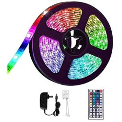 Led Strip Lights,16.4ft RGB LED Light Strip with 44 Keys IR Remote and 12V Power Supply Flexible Color Changing RGB SMD 5050 150leds LED Strip Light Kit for Bedroom,Party,Kitchen,DIY Decoration