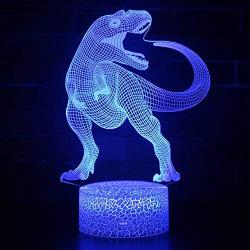 4 Pcs 3D Dinosaur Night Light, DDDNIGHTLIGHT Led Illusion Lamp 16 Color Change Remote Control Lights for Bed Living Room Kids Girls Boys Xmas 5270