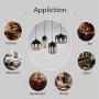 NAANN Glass Globe Pendant Light Fixtures, Black Modern Pendant Lamp, Industrial Vintage Amber Ball Shade Indoor Hanging Lighting for Farmhouse Kitchen Island Living Room E26 Base