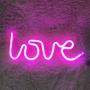 Pink Love Led Neon Light Art Decorative Novelty Neon Sign Wall Table Decor for Halloween Party Children’s Room Living Room Bar Hotel Decoration