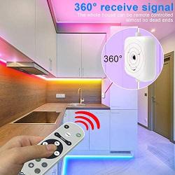 Micomlan 32.8ft/10M Led Strip Lights, Music Sync Color Changing RGB LED Lights with Remote,''Smile Face''Controller and Bluetooth APP Controlled Lights for Bedroom Home Decoration