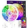 32.8ft Led Strip Lights, Jadisi Bluetooth Music Sync Led Lights for Bedroom with 24 Keys IR Remote, App Controlled with Built-in Mic Color Changing 5050 RGB Led Light Strips(1 Roll of 32.8ft)