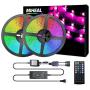 Miheal Led Strip Lights Kit 65.6ft(20M) 5050 SMD RGB Flexible LED Tape Lights Non-Waterproof with DC24V UL Power Supply 44Key IR Remote Controller for Under Cabinet Lighting Bedroom, Living Room Black