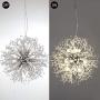 Modern LED Crystal Chandeliers 9 Lights Firework Pendant Lighting Fixtures for Bedroom Dining Room Restaurant(Chrome)
