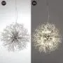 Modern LED Crystal Chandeliers 9 Lights Firework Pendant Lighting Fixtures for Bedroom Dining Room Restaurant(Chrome)