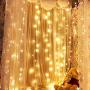 Home Lighting 600 LED Curtain Lights Fairy Starry String Lights Window Backdrop Christmas Wall Bedroom Wedding Birthday Party Decorations, Warm White