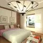 LITFAD Three Lights Flush Mount Ceiling Light with Leaf Theme, 16-Inch Wide Tiffany Style Ceiling Lamp White Glass Lampshape