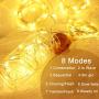 OurWarm LED Curtain Lights, 300 LED 8 Lighting Modes Fairy String Light Remote Control Decoration for Bedroom Window Wedding Party Home Garden Indoor Outdoor, IP68 Waterproof 9.9ft X 9.9ft, Warm White