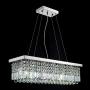 SILJOY Modern K9 Crystal Pendant Chandelier Lighting Rectangular Ceiling Light Fixture for Dining Room Kitchen Island L31.5'' x W9.9'' x H8.9''