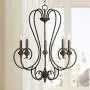 Channing Bronze Chandelier 24 1/2'' Wide Rustic Curved Scroll 5-Light Fixture for Dining Room House Foyer Kitchen Island Entryway Bedroom Living Room - Franklin Iron Works