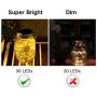 Mason Jar Solar Lights, 6 Pack 30 LEDs Fairy Lights with Jars and Hangers, IPX6 Waterproof Hanging Solar Lights Outdoor, Decorative Solar Lanterns for Garden Fence Patio Wedding