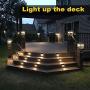 10 Pack Outdoor Solar Deck Lights, Waterproof Solar Powered LED Step Light , Warm White Lights Perfect for Railing, Yard, Steps, Fence, Pathway ,Auto On/Off