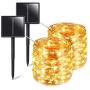 HUPULL Solar String Lights，2-Pack Solar Lights Outdoor，Each 72ft 200LED Solar Fairy Lights with 8 Lighting Modes, IP65 Waterproof Decoration Copper Wire Lights for Garden Patio Party (Warm White)