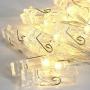 Lwind Photo Clip String Lights 40 Clip LED 20FT Fairy Twinkle Lights for Pictures Bedroom Wall Patio Halloween Christmas Party Wedding Décor(USB Battery Clip Warm White)