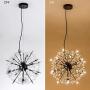 Choohue Modern LED Firework Chandelier, 72W Crystal Dandelion Globe Pendant Lighting Adjustable Crystal Pendant Light for Living Dining Room Bedroom Kitchen, Dia 18'', Matte Black, Bulbs Included