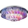 XINDAR Modern K9 Crystal Chandelier, Semi Flush Mount Lighting LED Ceiling Light Fixture Lamp for Dining Room Bathroom Bedroom Living Room (31.5 inch)