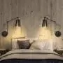 Industrial Plug in Wall Sconces with Matte Black Farmhouse Swing Arm Wall Lamp for Bedroom Bathroom Dining Room Kitchen ( Set of 2 )