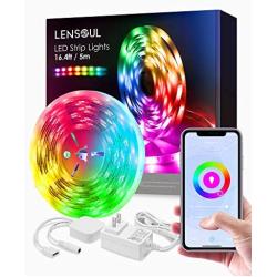 LED Strip Light, RGB+White Rope Light Strip, Strip Lighting with iOS & Android App Control, Alexa & Google Assistant Support, IP65 Water Resistance, and Music-Syncing Effects for Home (16.4ft)