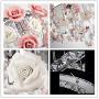 LUOLAX Romantic Ceramic Rose Flower Chandelier Modern Crystal Pendant Lamp Flush Mount Hanging Ceiling Fixture for Girl Bedroom/Living Room/Restaurant/Dining Room Decoration, Pink(Dia 19.68Inch)