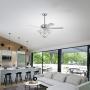 RS Lighting 52 inch Crystal Ceiling Fan Chandelier Fandelier With Sparkle and Shine Lights 5 Blades Chrome Pull Chain Home Decoration Modern for Living Room Bedroom