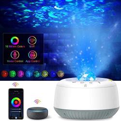 Star Projector,Galaxy Projector Smart Night Light Projector for Bedroom Works with Alexa,Google Home,Ocean Wave Star LED Night Light 16 Million Colors,APP &Touch&Voice Control for Bedroom