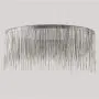Moooni Modern Round Aluminum Tassel Linear Chandelier Pendant Ceiling Light Fixture for Bedroom Dining Room Kitchen Island Over Table W32'' x H 14''