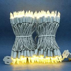 Warm White LED Christmas Lights with Silver Wire, 66 Ft 200 LED UL Certified Same Color String Light, End to End Indoor & Outdoor Commercial Grade Holiday Lights Set (Warm White - Silver Wire)