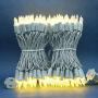 Warm White LED Christmas Lights with Silver Wire, 66 Ft 200 LED UL Certified Same Color String Light, End to End Indoor & Outdoor Commercial Grade Holiday Lights Set (Warm White - Silver Wire)