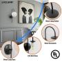 Loclgpm Modern Industrial Wall Sconce, Black Metal 1 Light Wall Lighting with Milk White Globe Glass Shade, Flush Mount Wall Lamp for Bedroom, Bathroom, Hallway, Living Room