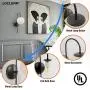 Loclgpm Modern Industrial Wall Sconce, Black Metal 1 Light Wall Lighting with Milk White Globe Glass Shade, Flush Mount Wall Lamp for Bedroom, Bathroom, Hallway, Living Room