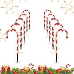 Candy Christmas Lights, Candy Cane Lights Outdoor Pathway, Pathway Markers, Christmas LED Yard Lawn Pathway Markers, Christmas Indoor and Outdoor Decoration Lights UL588 Certified,18ft Length (White)