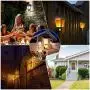 Solar Lights Outdoor, 2 in 1 Sconce Decorative Flickering Flame Wall Lights Dusk to Dawn, Wireless Waterproof Solar Lights Motion Sensor for Outdoor Party, Garden, Patio, Garage, Back/Front Door