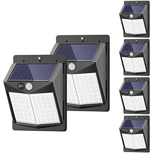 Solar Lights Outdoor, [6 Pack/3 Modes/50LED] SEZAC Motion Sensor Security Lights Solar Security Lights IP 65 Wireless Waterproof Outdoor Lights for Garden Patio Yard Deck Garage Fence Pool